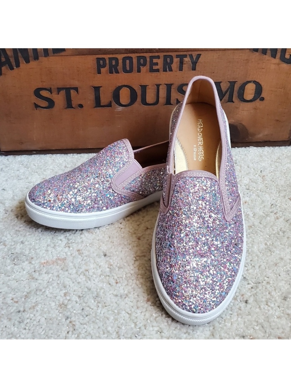 Dune London women’s Multicolor Glitter Slip-On Sneakers